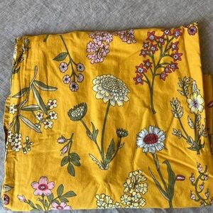 Urban Outfitters Yellow Floral Bedding Flat Sheet
